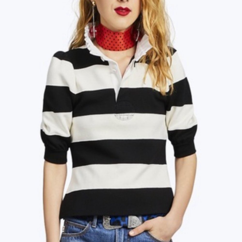 MARC JACOBS ruffle collar rugby top EUC